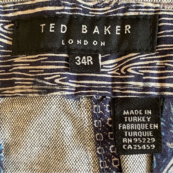 Ted Baker London Mens 34R Gray Khaki Cotton Blend Modern Pants - Picture 5 of 7
